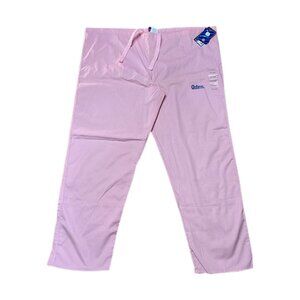 GelScrubs Pink Gators Embroidered Unisex Scrub Pants 2X Large Drawstring USA Mad